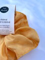 Hodvábna scrunchie - žltá tlmená
