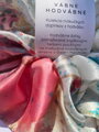Hodvábna ručne maľovaná scrunchie - ružový mix