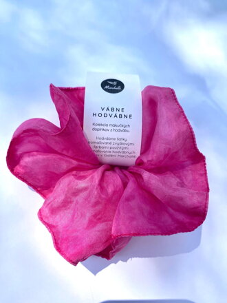 Hodvábna scrunchie - ružová