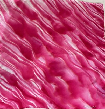 Hodvábna ručne maľovaná šatka - cyklámen